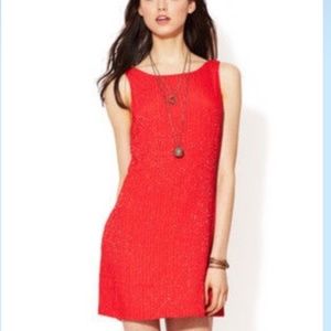 Free People Beaded Red Mini Sheath tank Dress $300